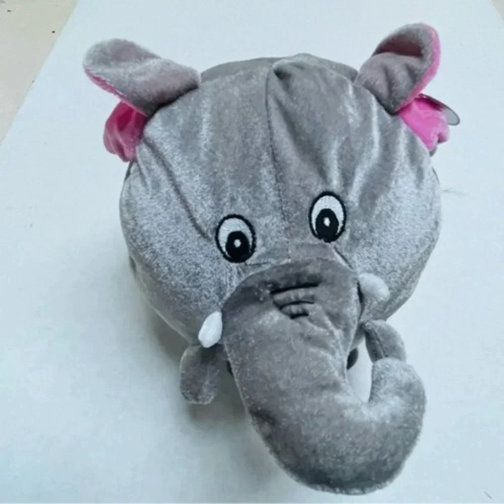 Kellytoy Animal Pals Pink Ear Elephant Plush Stuffed Animal 2013 Round Body 8 In